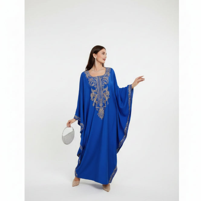 Embroidered Kaftan with Batwing Sleeves