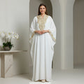 White Kaftan with Gold Embroidery