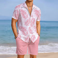 White Button-Down & Pink Shorts Set