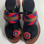 Leather Handmade Beaded Slipper