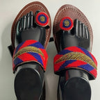 Leather Handmade Beaded Slipper