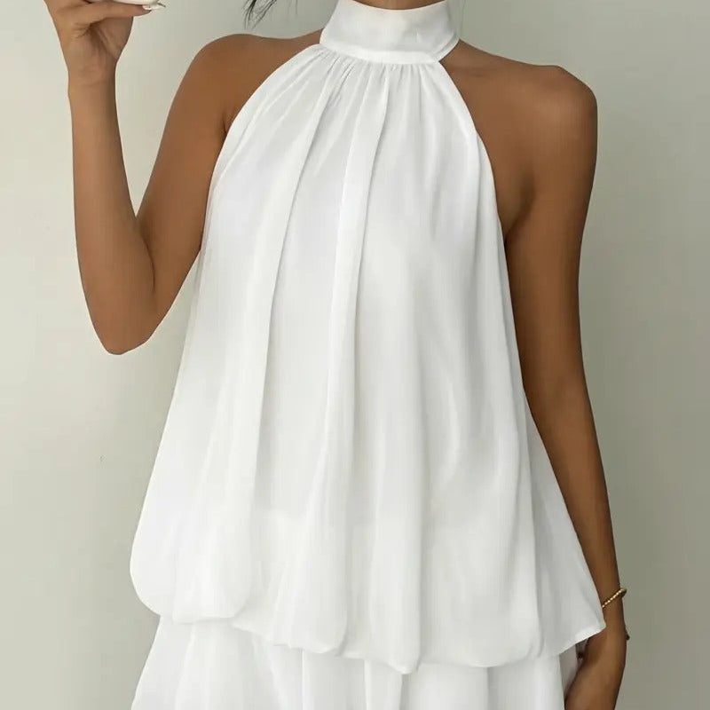 Chiffon Halter Mini Dress