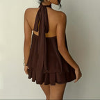 Chiffon Halter Mini Dress