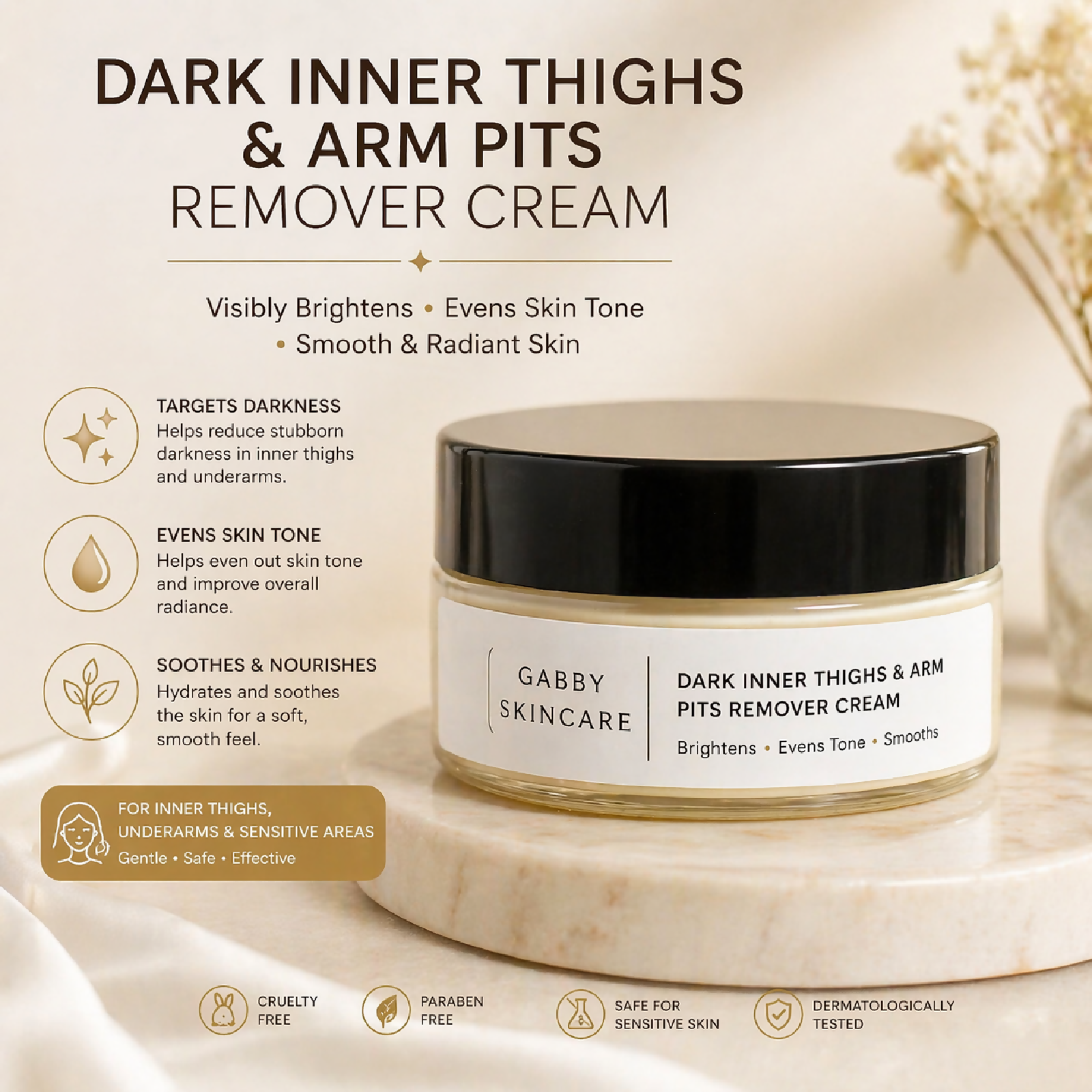 Gabby Skincare Dark Inner Thighs & Armpits Remover Cream