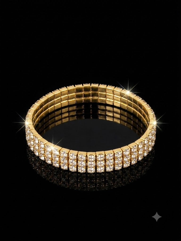 Glamour" 3-Row Crystal Bracelet