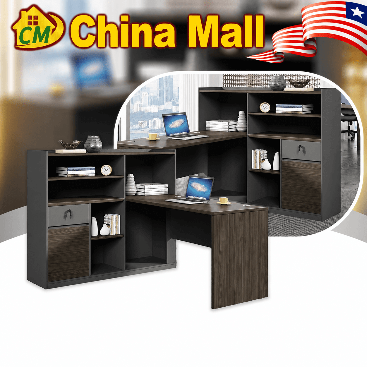 Modern L-Shaped Office Workstation