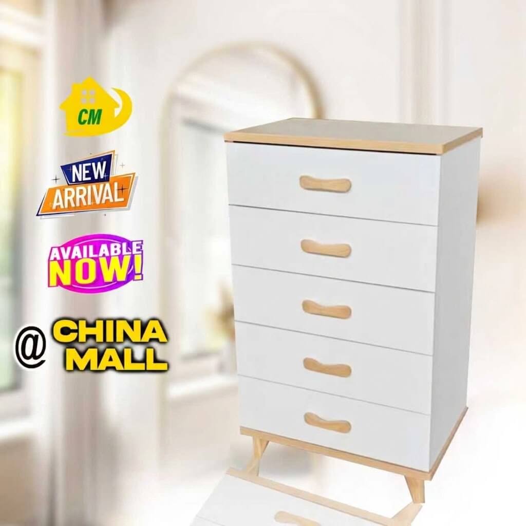 Modern White 5-Drawer Chest