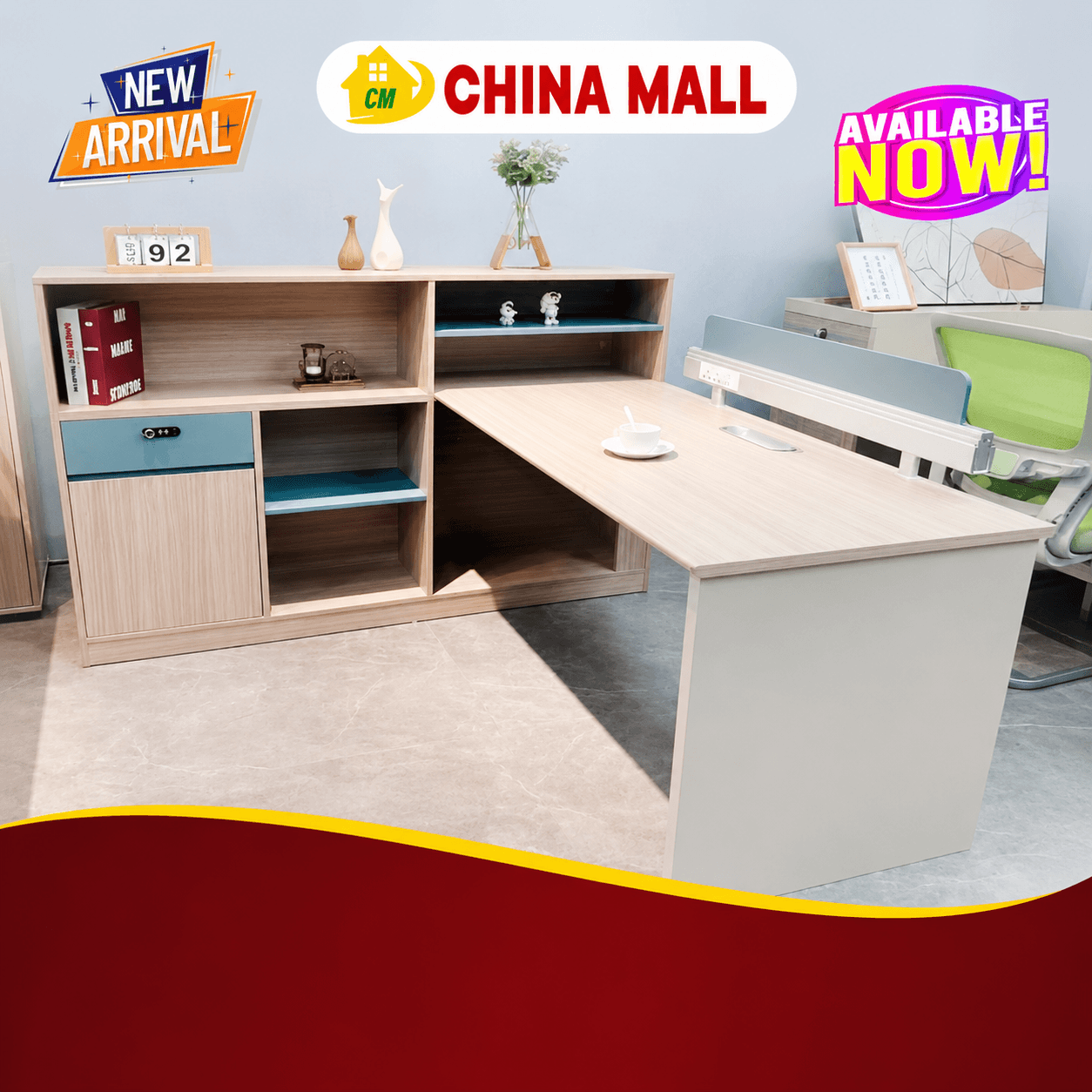 Modern Wooden L-Shaped Workstation