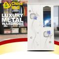 Modern White Printed Metal Wardrobe