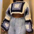 Crochet long-sleeve Top