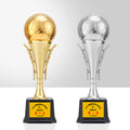 Golden soccer trophy