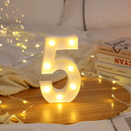 White Light-Up Marquee Numbers