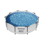 Bestway Steel Pro MAX pool with blue water on a white background