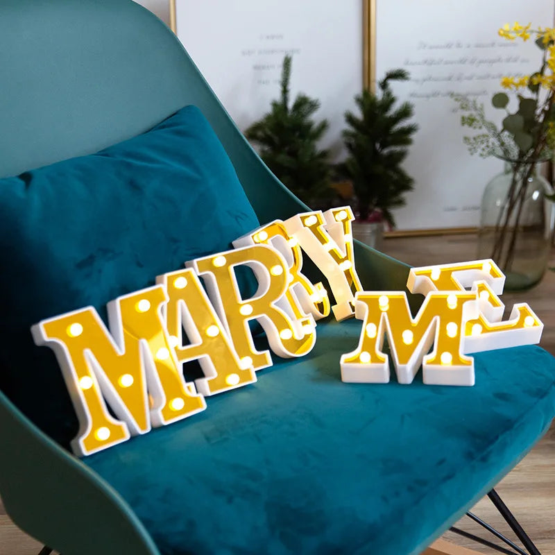 Gold LED Marquee Letter Lights
