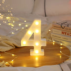 White Light-Up Marquee Numbers