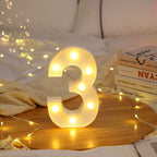 White Light-Up Marquee Numbers