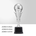 Golden soccer trophy