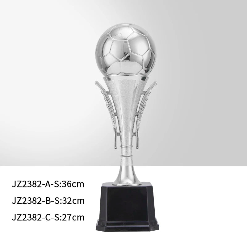 Golden soccer trophy