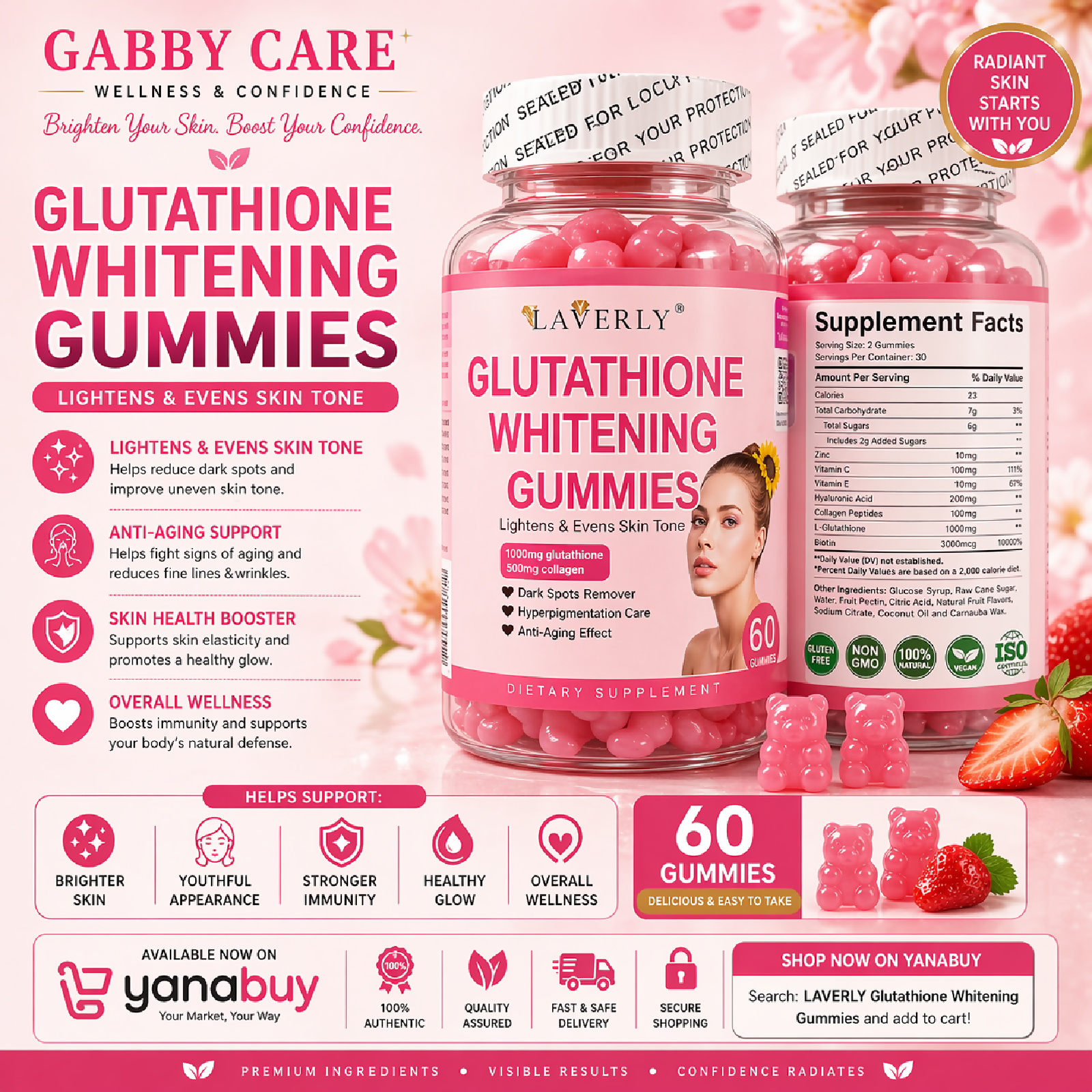 Laverly Glutathione Whitening Gummies