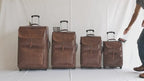 Single Medium Brown Leather Suitcase